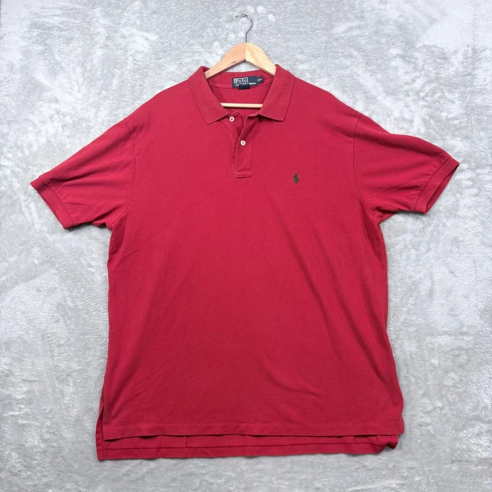 Polo Ralph Lauren Polo Shirt Mens XXL Red Short Sleeve Pique Green Pony Logo